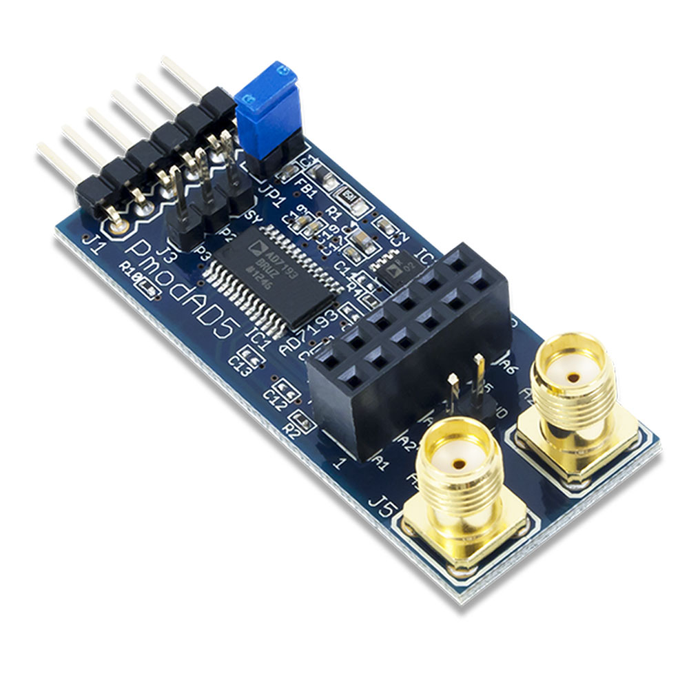 Pmod AD5: 4-channel 4.8 kHz 24-bit A/D Converter Module