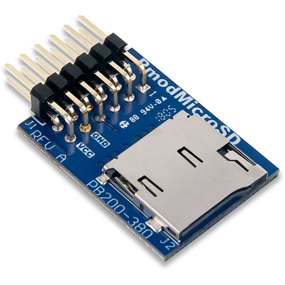 Pmod MicroSD: microSD Card Slot Module