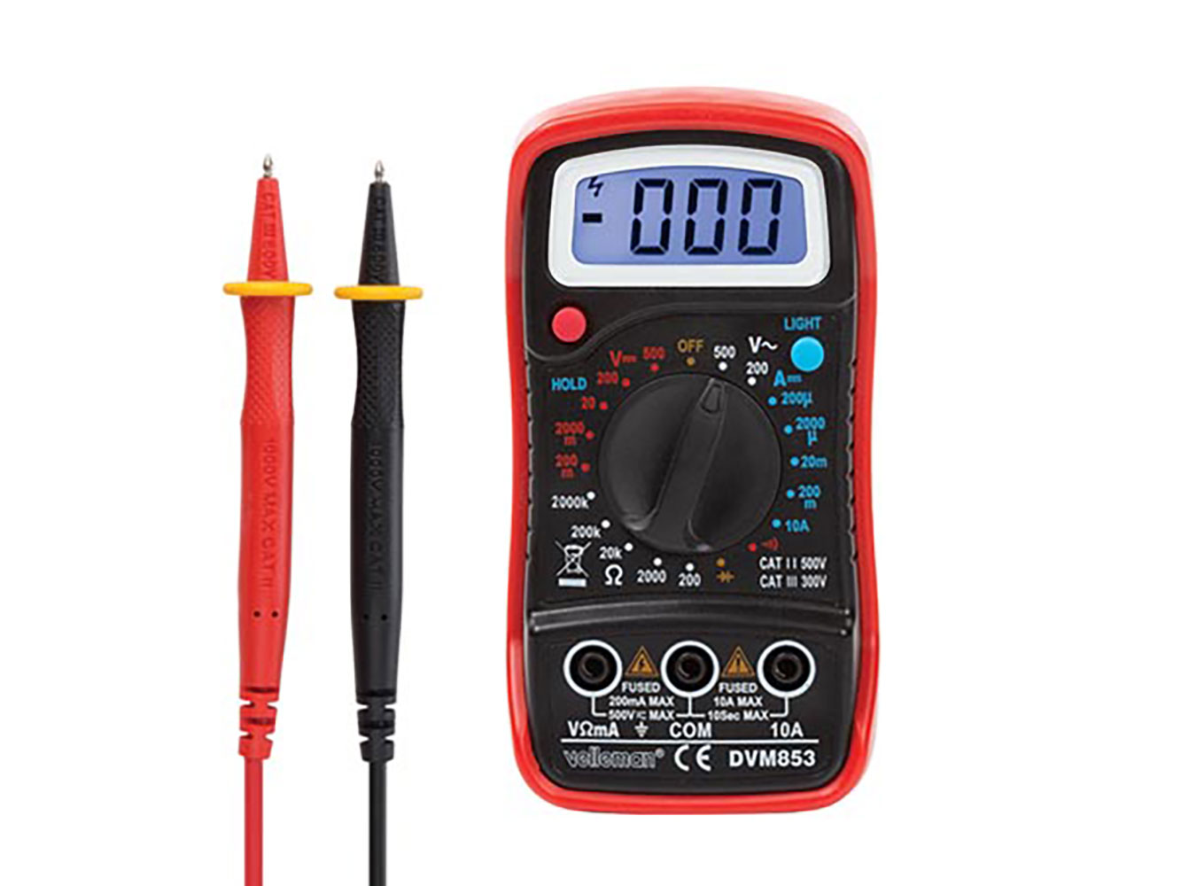 1999 Count Digital Multimeter with Data Hold Backlight and Buzzer Functions