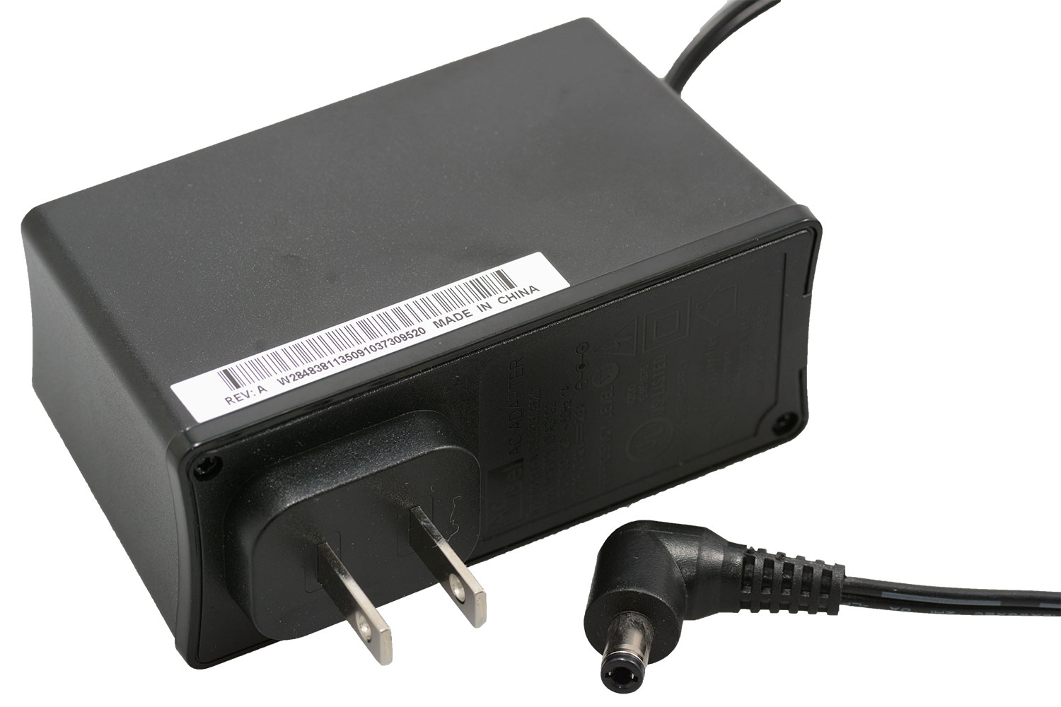 12VDC 2.8A AC-to-DC Switching Wall Adapter 2.5mm Right Angle Plug