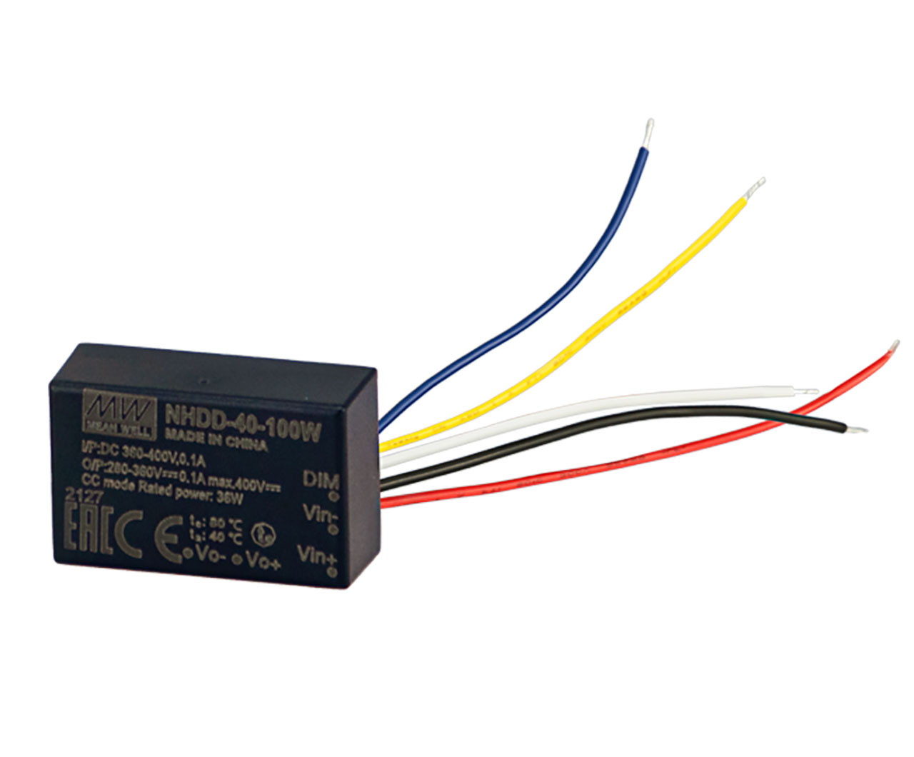 35W DC-DC Constant Current LED Driver 100mA 350V for 380V Input Wire Style