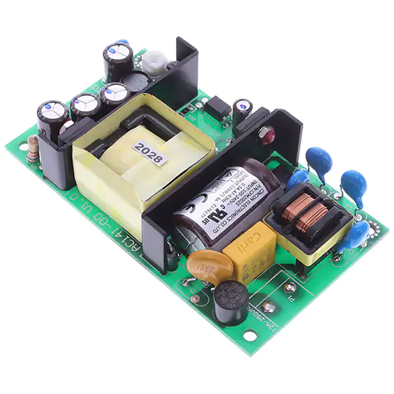 20W Single Output AC-DC Open Frame Power Supply 12VDC 1.8A PCB Mount
