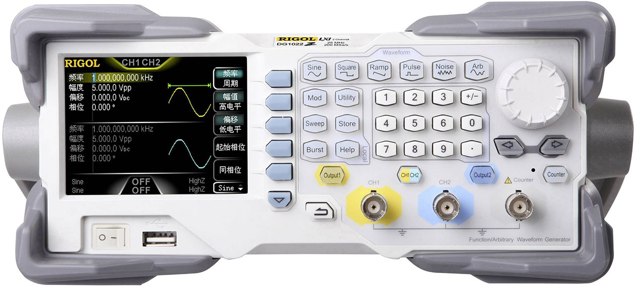 25 MHz Arbitrary Sweep Function Generator 2 Channel TFT Color LCD