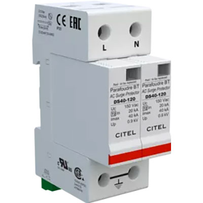 240/120 VAC 1S-Phase DIN Rail Surge Protection Device MOV 150V MCOV 40kA IMAX