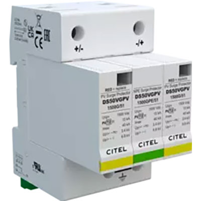 1500V DC & PV DIN Rail Surge Protection Device MOV+GSG 1500V MCOV 50kA SCCR