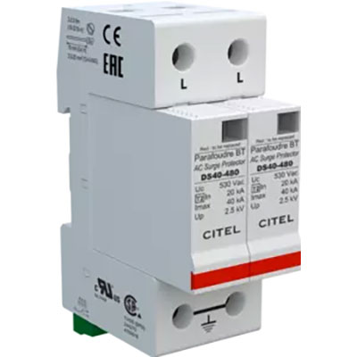 480/277VAC 3Y-Phase 2W+G DIN Rail Surge Protection Device MOV 550V MCOV 40kA IMAX