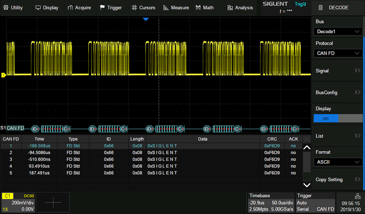 Siglent CAN-FD Decoding Activation License (SDS2000XP series)