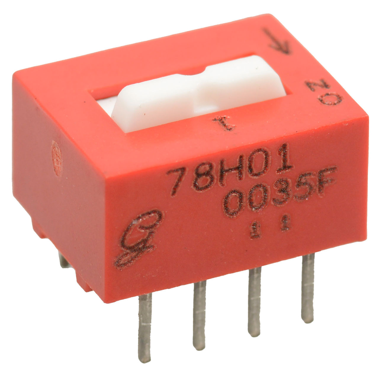 DIP Switch 4PST 1 Position Through Hole Slide (Standard) Actuator 150mA 30VDC