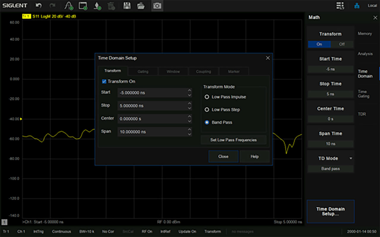 Siglent Basic Time-Domain analysis (SNA5000A)