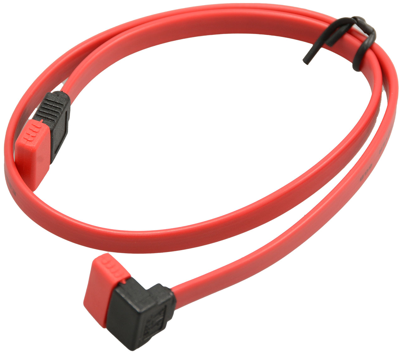 SATA Data Cable Straight to Right Angle 18 Inch Red