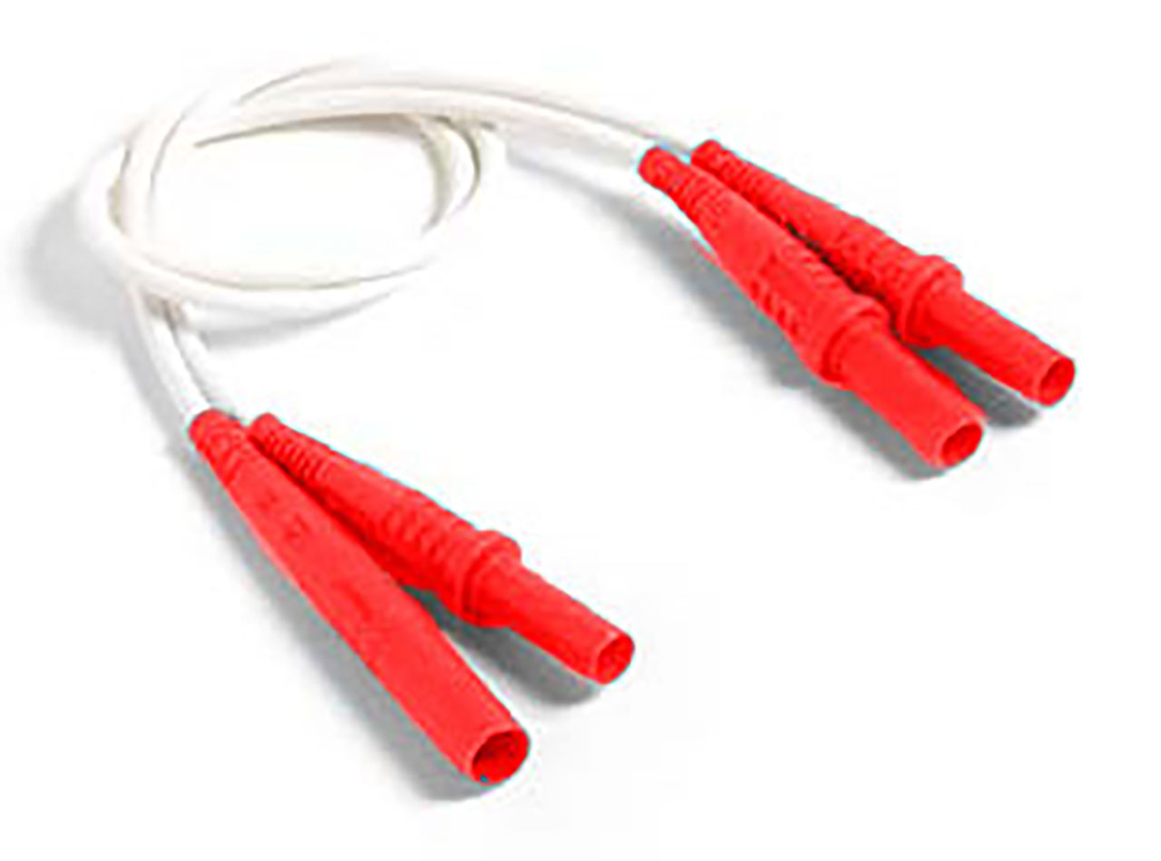 72 Inch Sheathed Banana Plug to Sheathed Banana Plug and Banana Socket (Jack) Patch Cord 1000VAC Red
