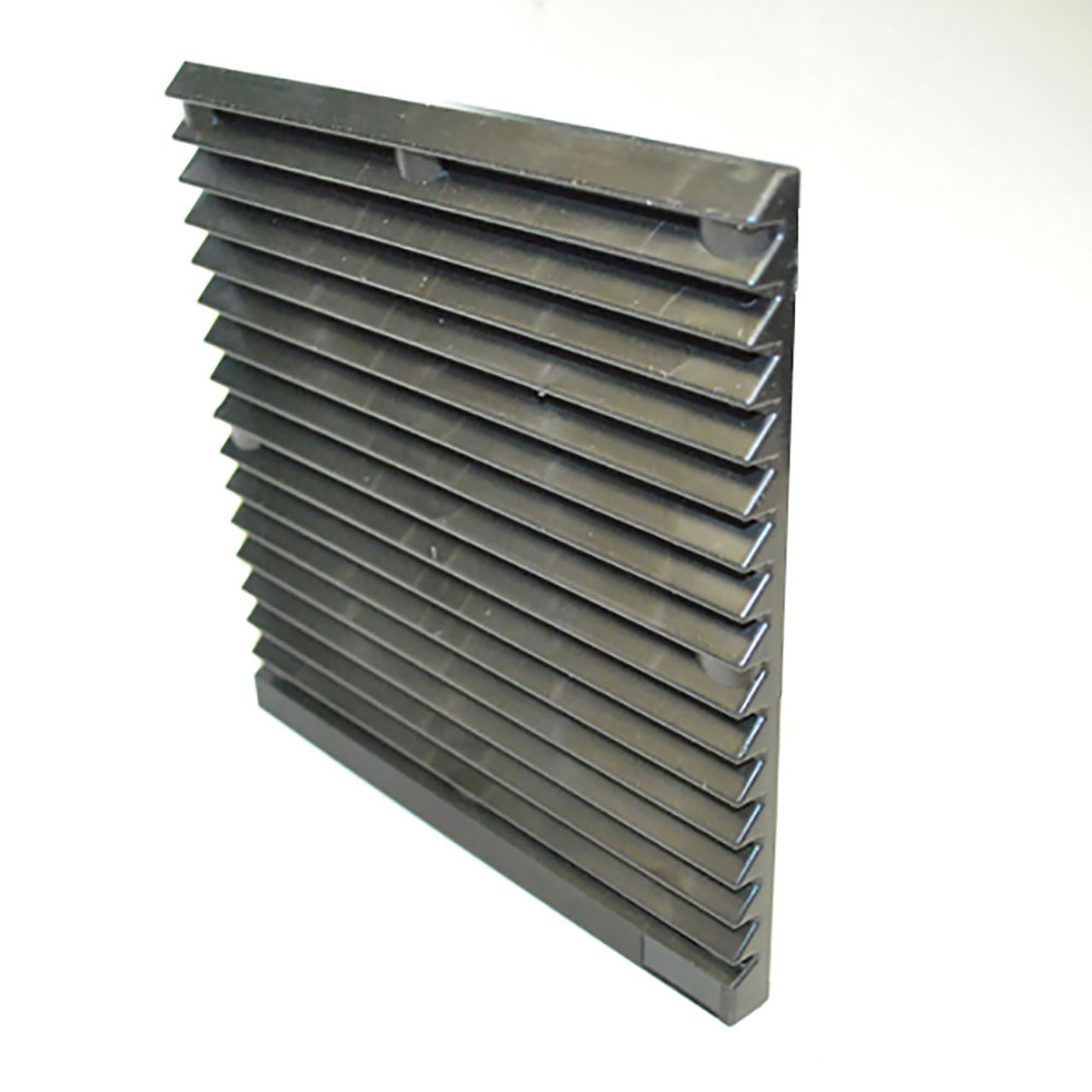 120mm x 120mm Louvered ABS Plastic Fan Guard Black Filtered Mesh