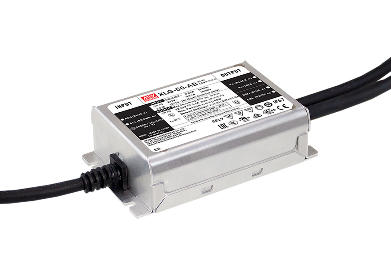 50W Constant Power Mode LED Driver with DALI-2 Dimming 1050mA 27-56VDC