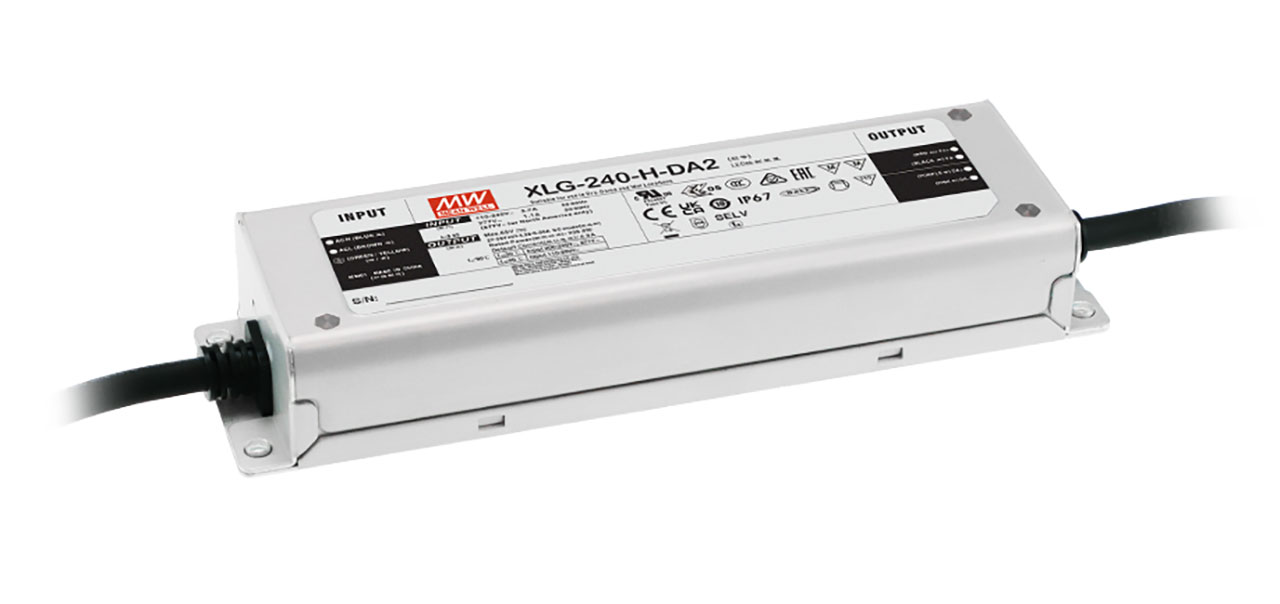 240W Constant Power Mode LED Driver with DALI-2 Dimming 4900mA 27-56VDC