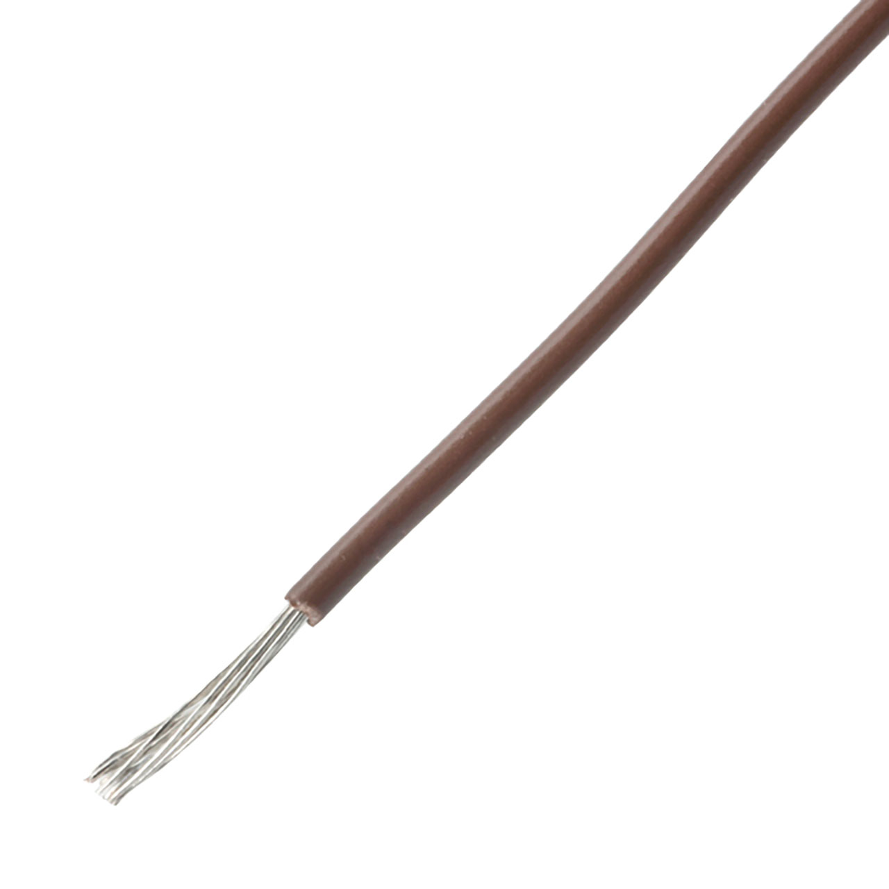 Hookup Wire 14 AWG Stranded Tinned Copper Brown PVC Insulation 0.136 Inch Nominal OD 100 Foot Roll