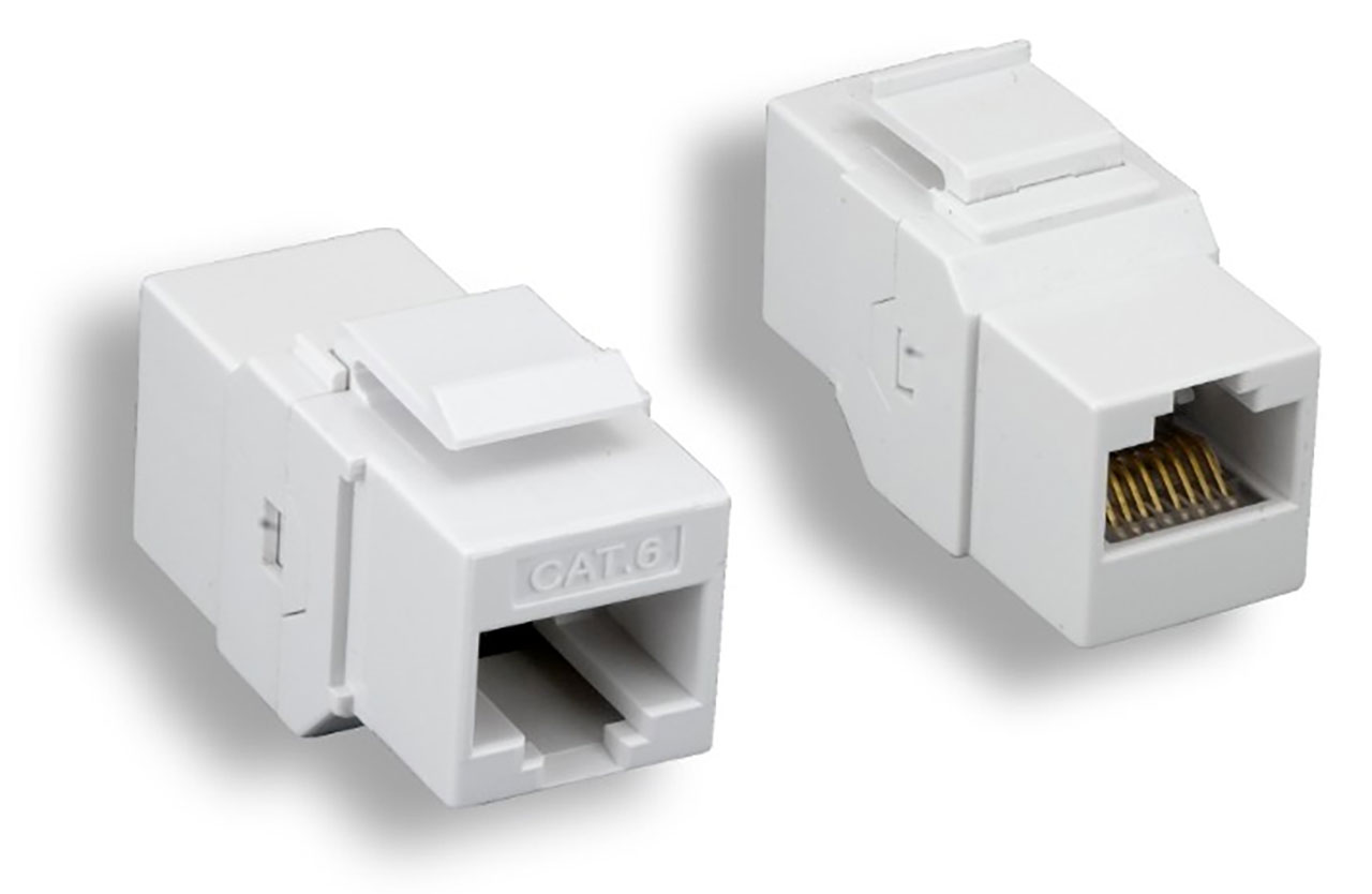 CAT 6 Modular Inline Coupler Keystone Jack White