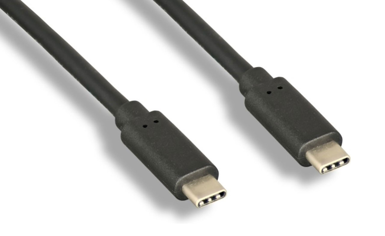 USB 3.2 Gen 2x1 10G Type-C Male to Type-C Male Cable Black 6.5 Feet
