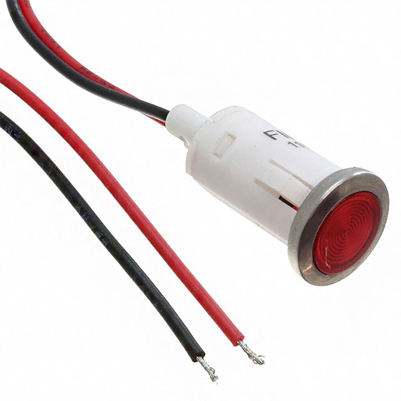LED Panel Indicator Red 35 Degree View Angle 12V 20mA 7.3" Wire Leads IP50