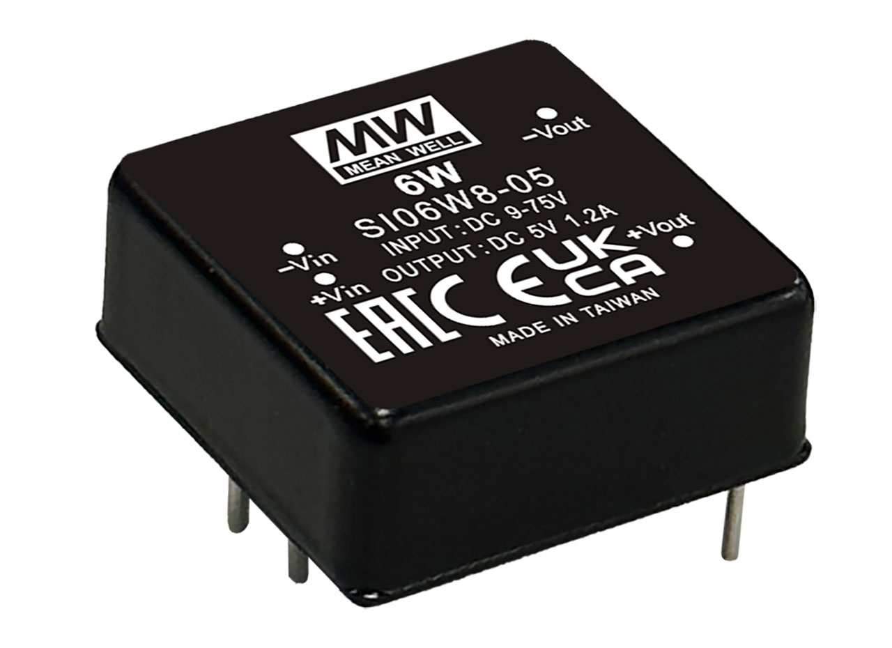 6W 24V 250mA Regulated DC-DC-Converter 9-75V Input 1x1 Inch PCB Mount
