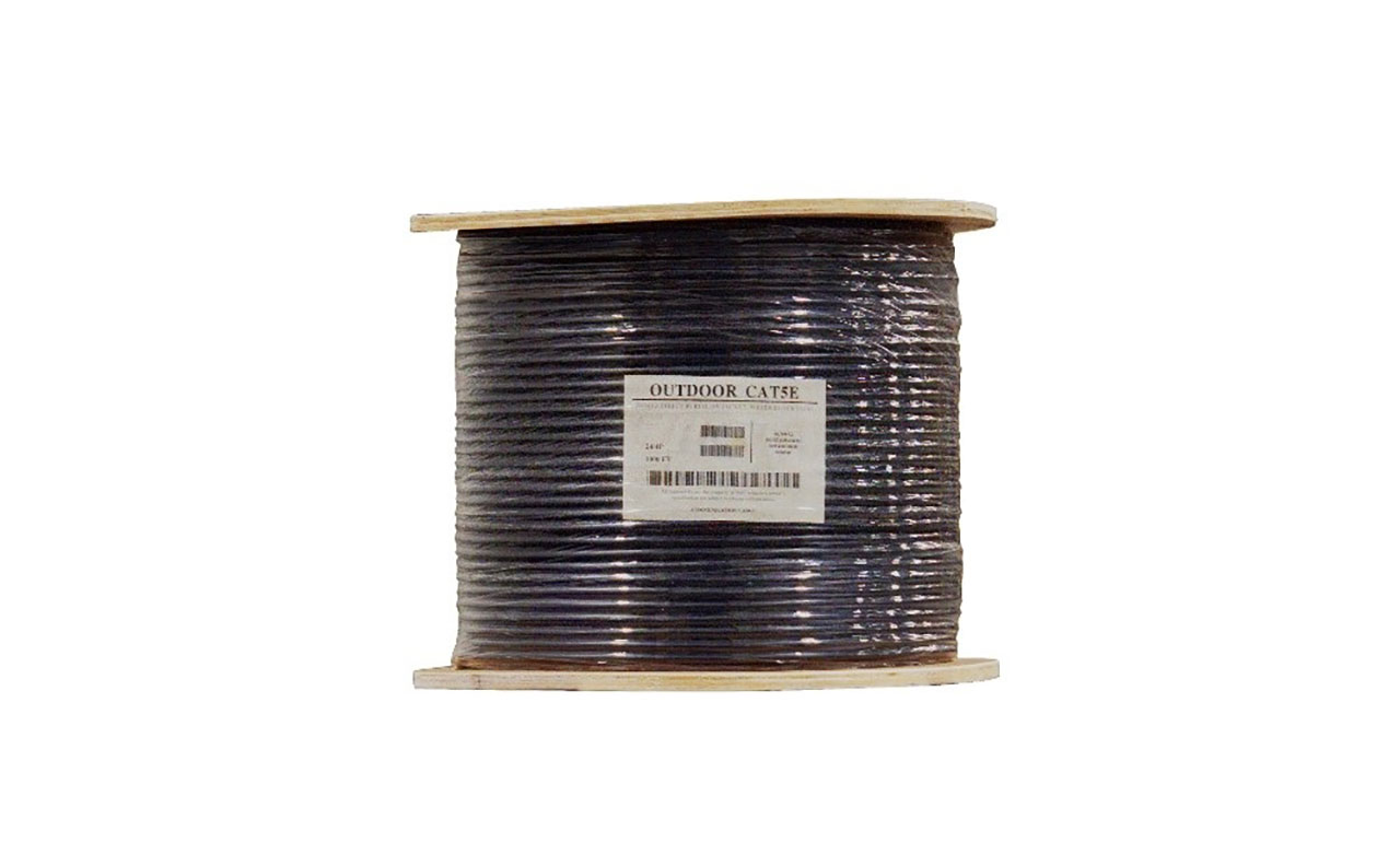 Cat 5e UTP Solid Outdoor Direct Burial Bulk Cable 1000 Feet Black