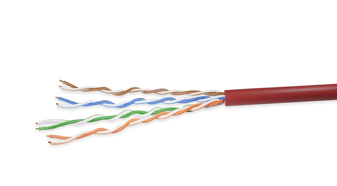 Cat 5e UTP Solid Bulk Cable 1000 Feet Red CMR Raiser-Rated