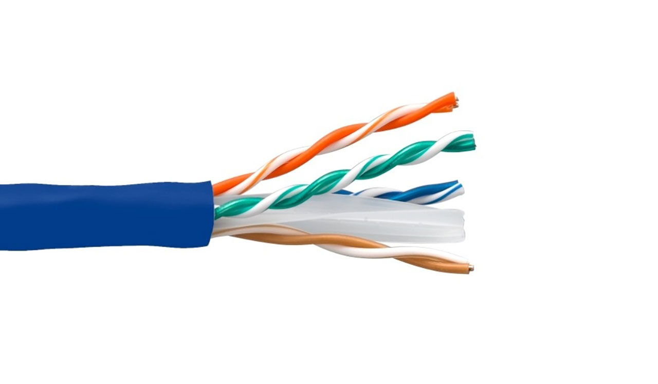 Cat 6 UTP Solid Bulk Cable 1000 Feet Blue Plenum CMR-Rated