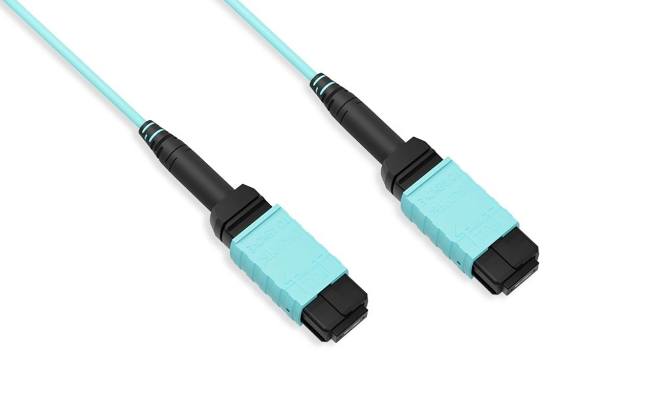 MTP OM4 Multi-Mode 12 Fibers Female to Female Trunk Cable Type B 2m