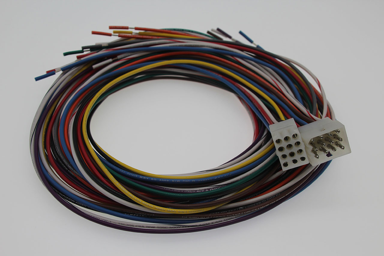 Pre-Assembled Connector Set .093 Molex 12 Circuit 250 Volt 7A 18 AWG UL1015 Wire 48"