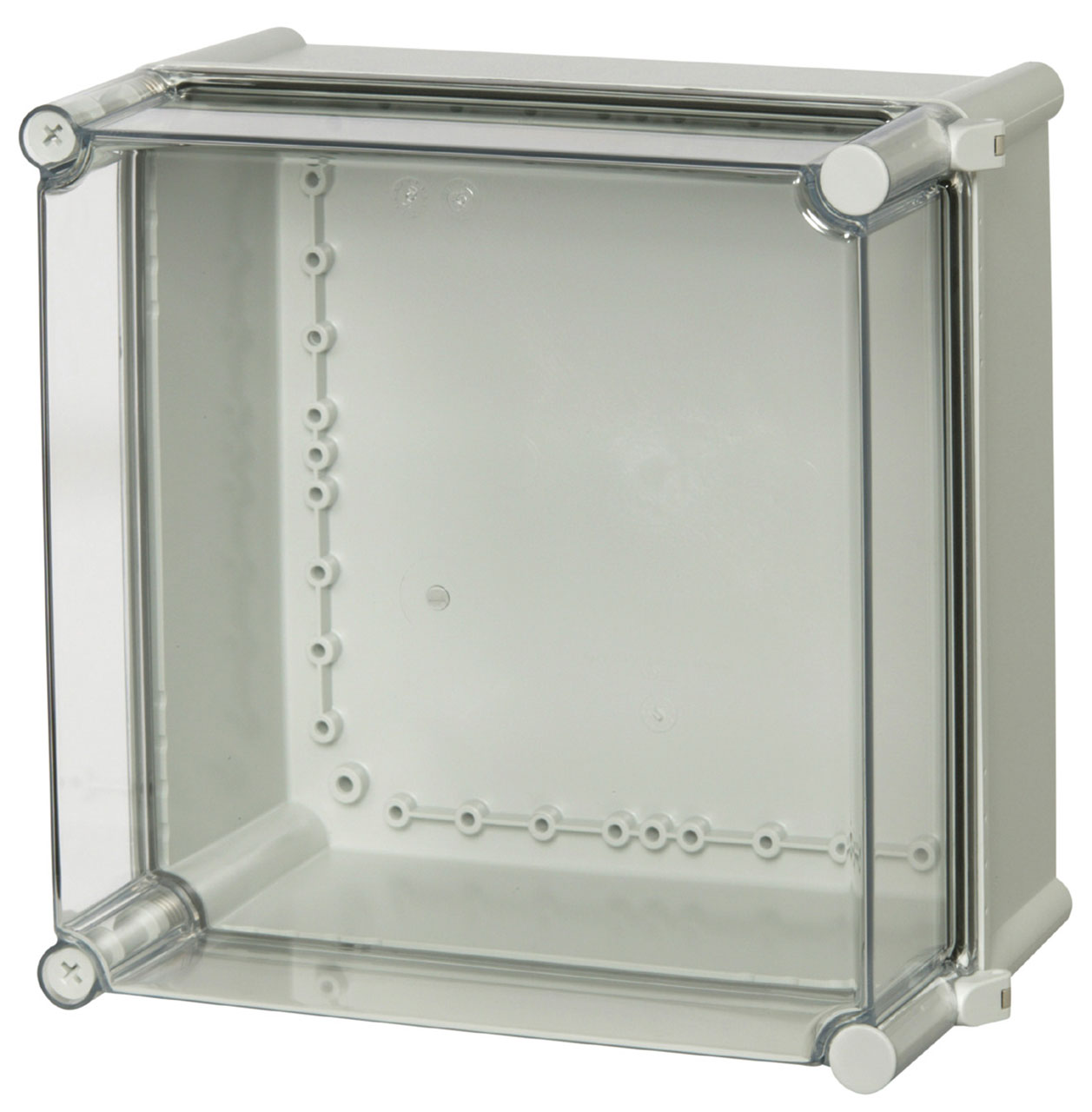 SOLID Series Polycarbonate Enclosure 11.02 x 11.02 x 5.12" Clear 2 Hinge Cover