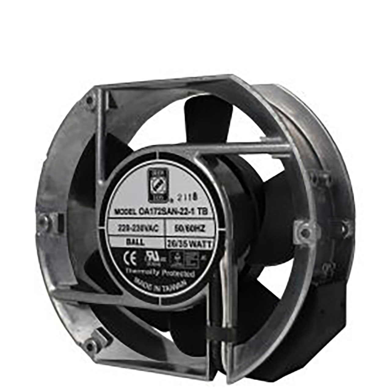 172 mm x 150 mm x 51 mm Tube Axial Fan 115 VAC Ball Bearing 235CFM 52.1dBA Terminals