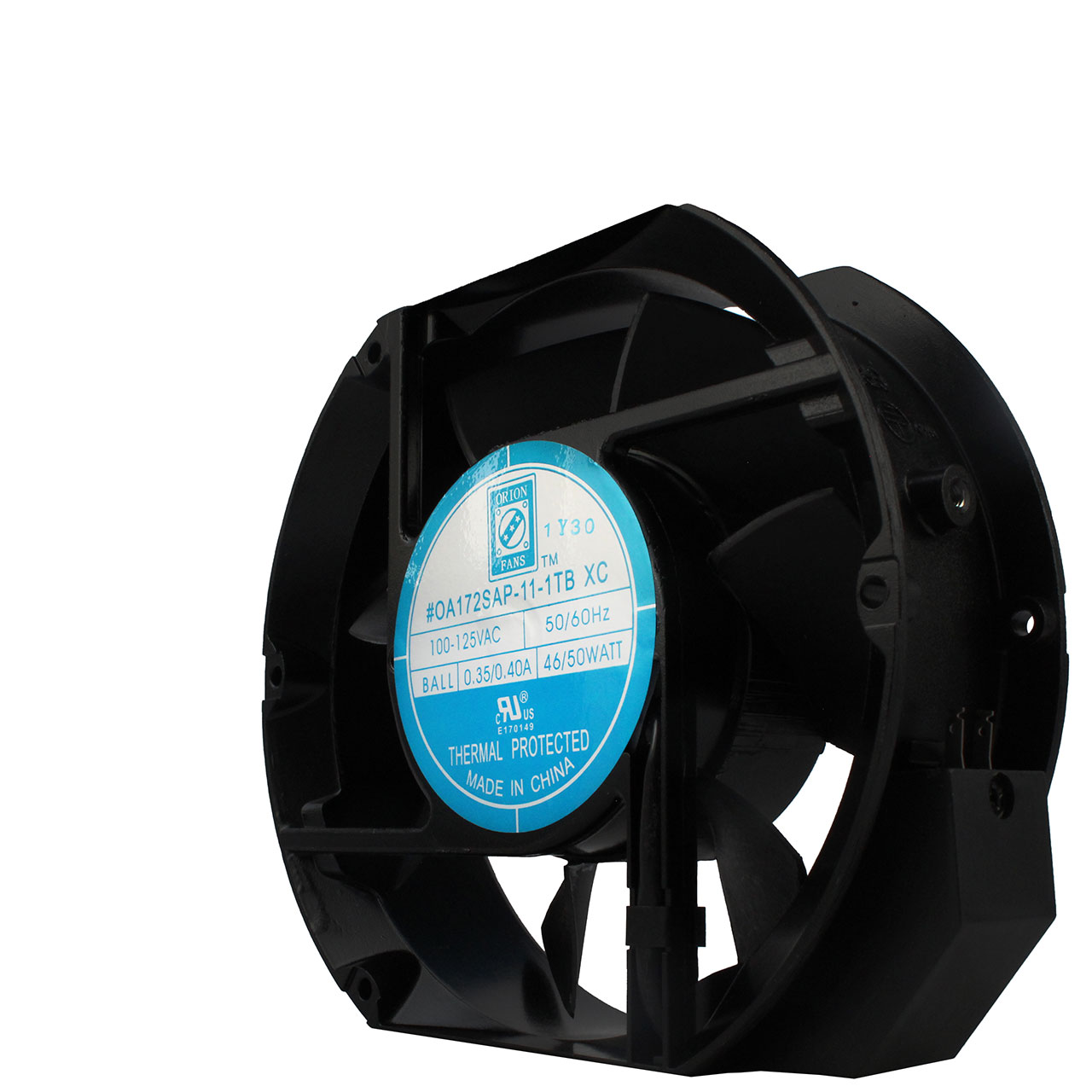 172 mm x 172 mm x 51 mm Tube Axial Fan 230 VAC Ball Bearing 293CFM 61dBA Terminals