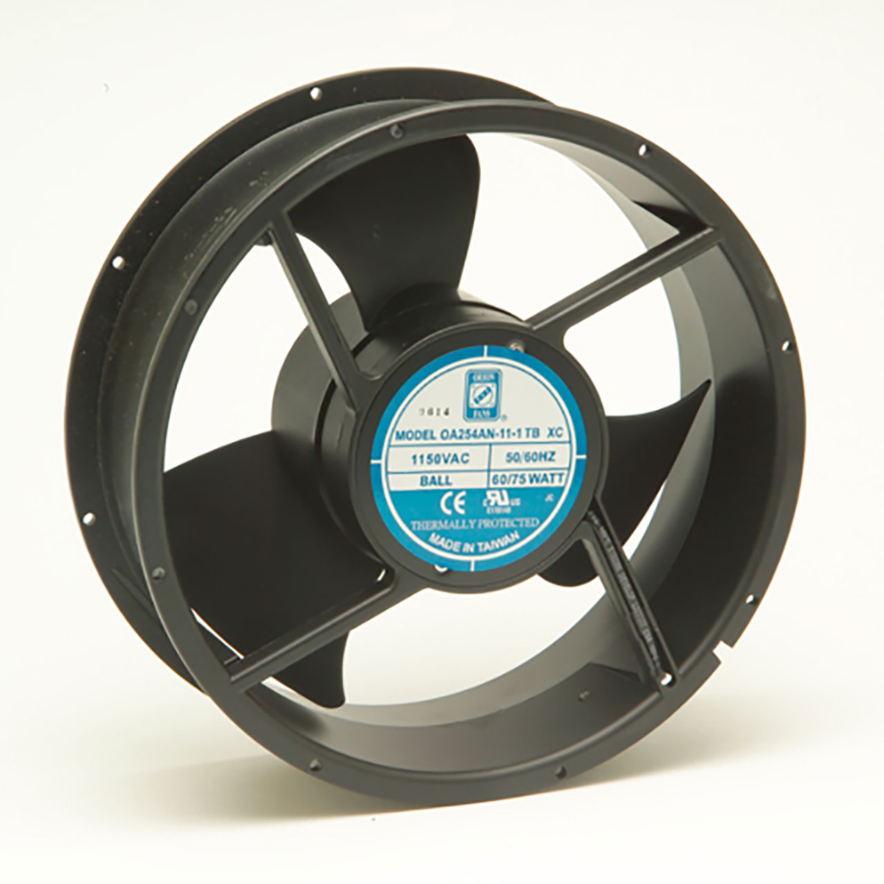 254 mm x 254 mm x 89 mm Tube Axial Fan 230 VAC Ball Bearing 850CFM 69dBA Terminals