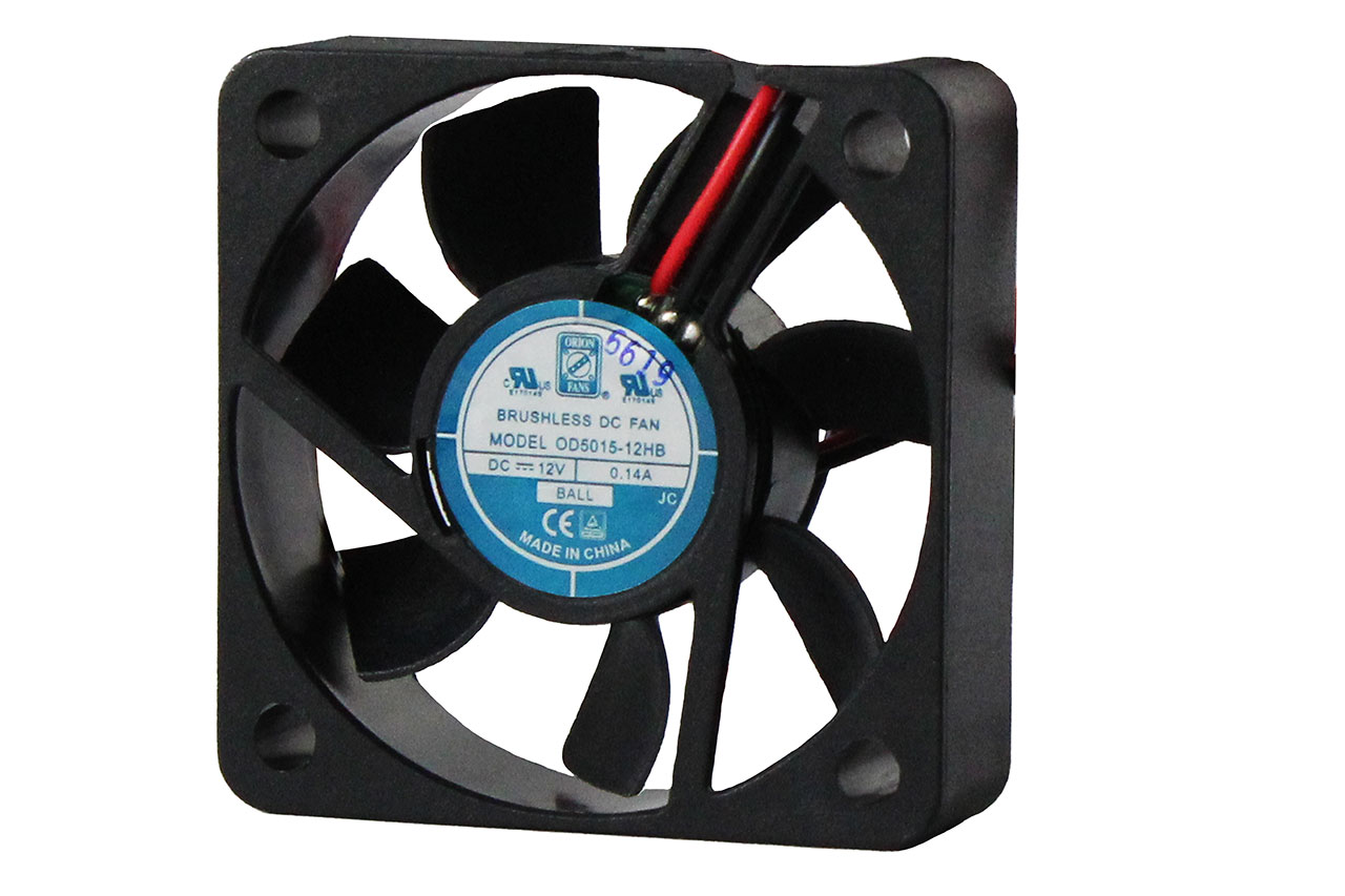 50 mm x 50 mm x 15 mm Tube Axial Fan 24 VDC Ball Bearing 14CFM 32.1dBA 12" Wires