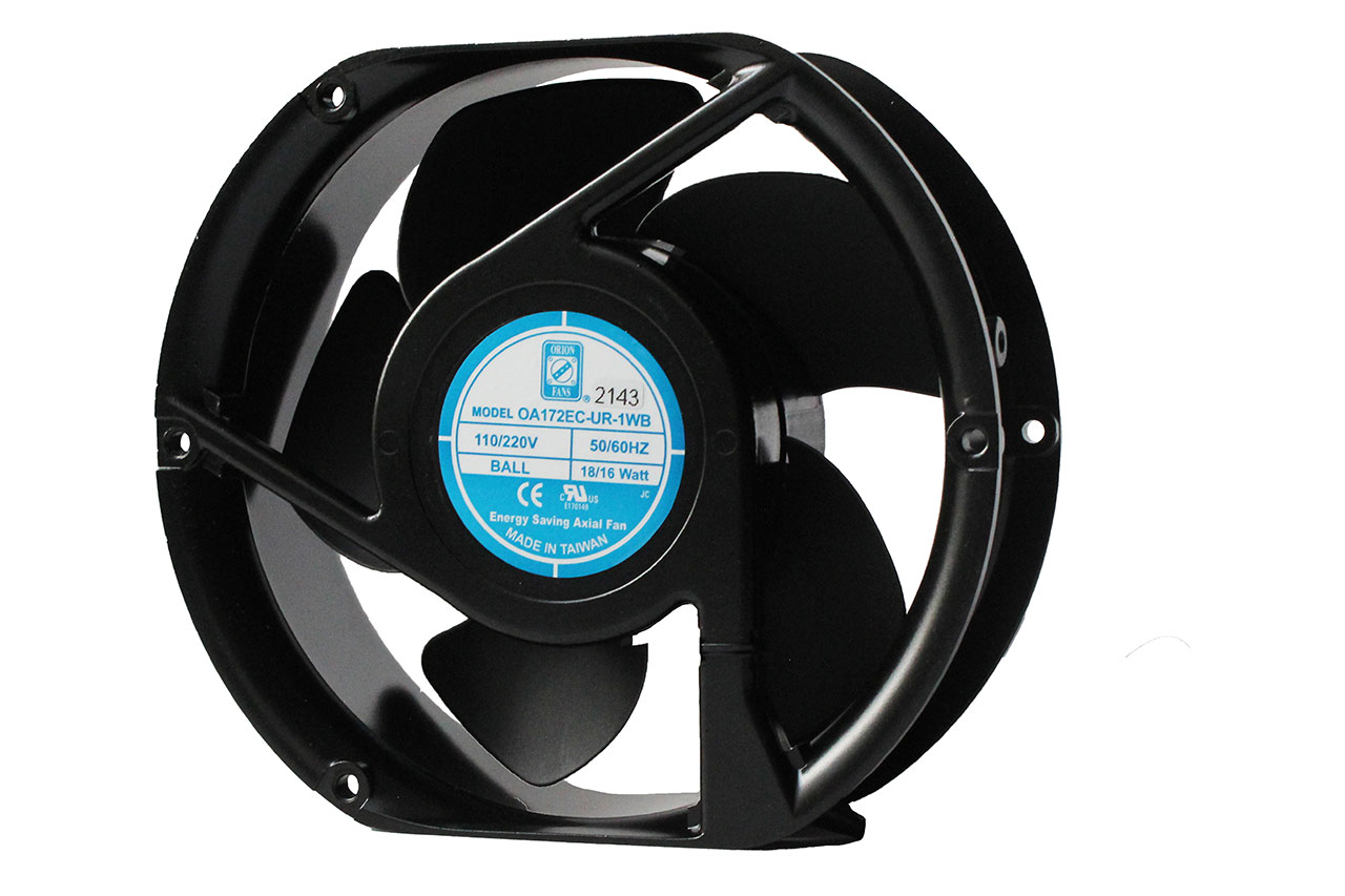 172 mm x 150 mm x 51 mm Tube Axial Fan 230 VAC Ball Bearing 220CFM 57.3dBA 12" Wires