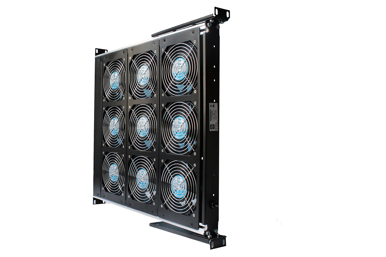 19x19 in 1 RU Fan Tray Vertical Airflow 9 Fans 115VAC