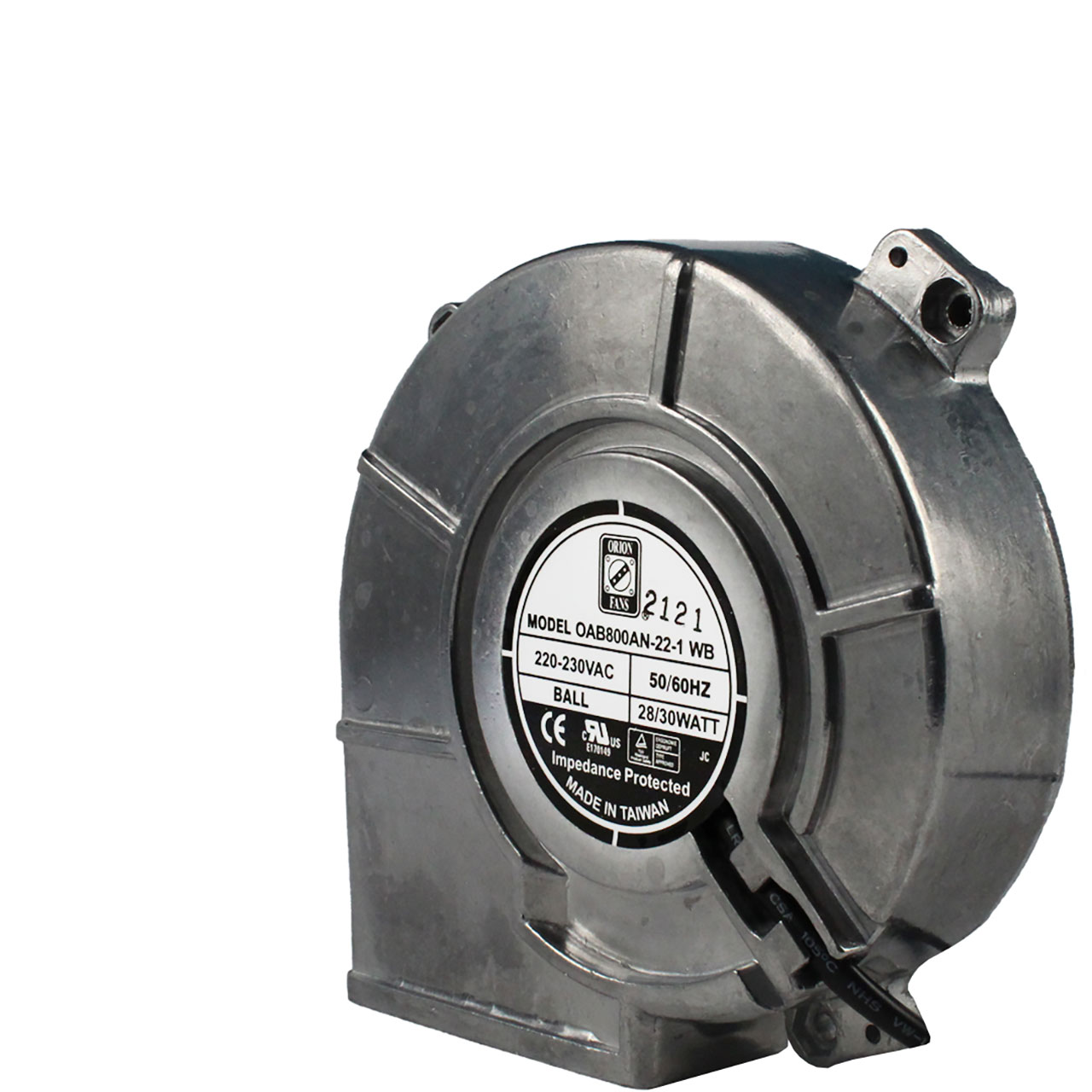 125mm x 126mm x 39mm Blower Fan 115 VAC Dual Ball Bearing 22CFM 39dBA 12" Wires