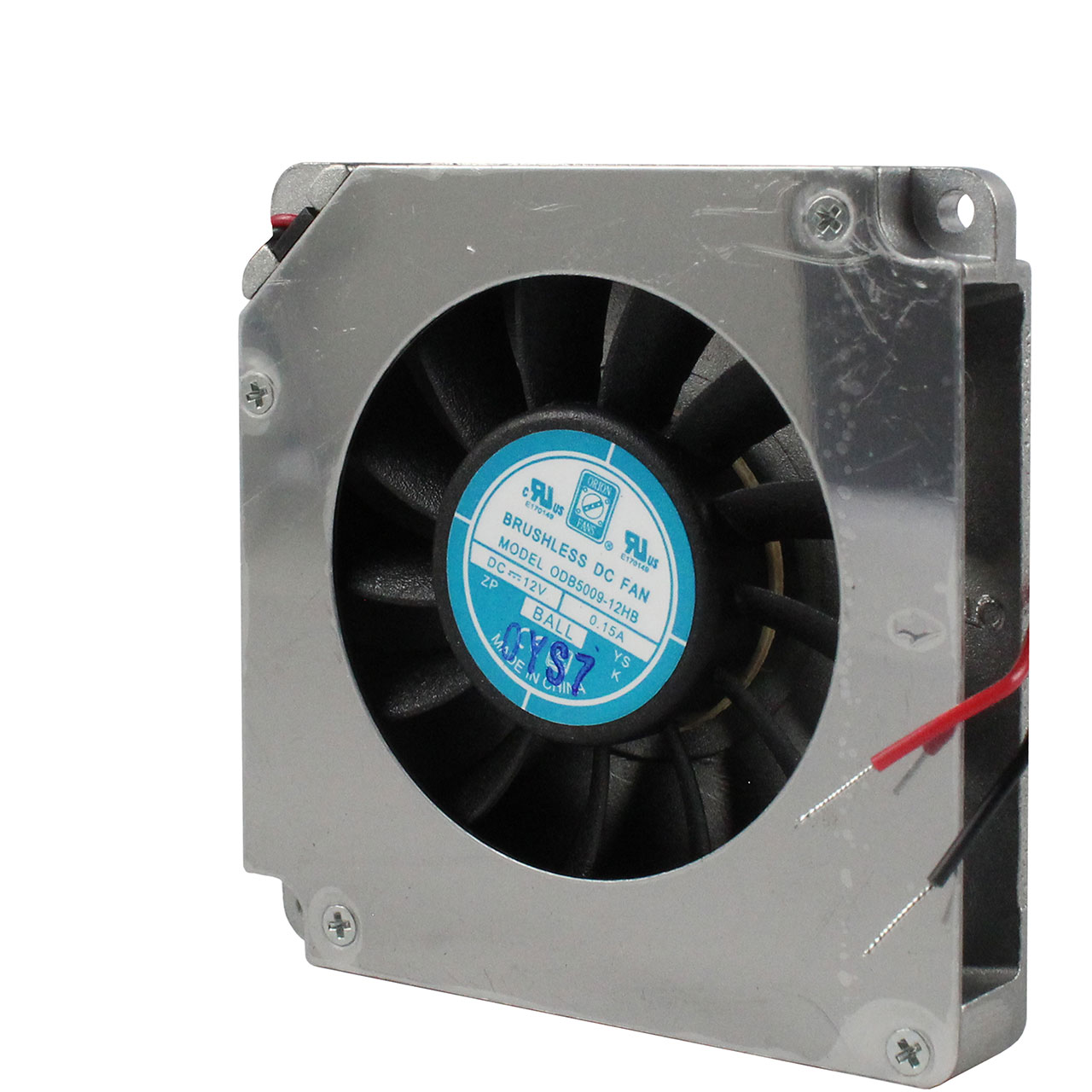 50 mm x 50 mm x 9 mm Blower Fan 5 VDC Ball Bearing 3CFM 34dBA 12" Wires