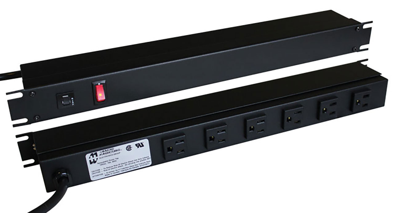 19" Rack Mount 6 Receptacles On Rear 15 Foot Cord