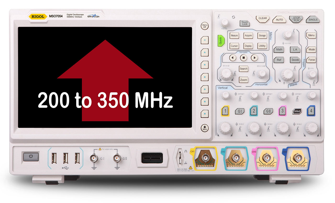 Bandwidth Upgrade 200 MHz to 350 MHz for DS7000 Series Digital Oscilloscopes