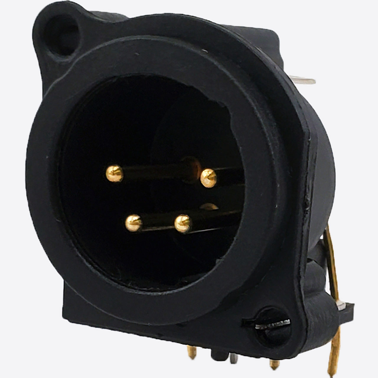 E-Series 4-Pin XLR Male Horizontal PCB Mount with Separate Ground-Pin