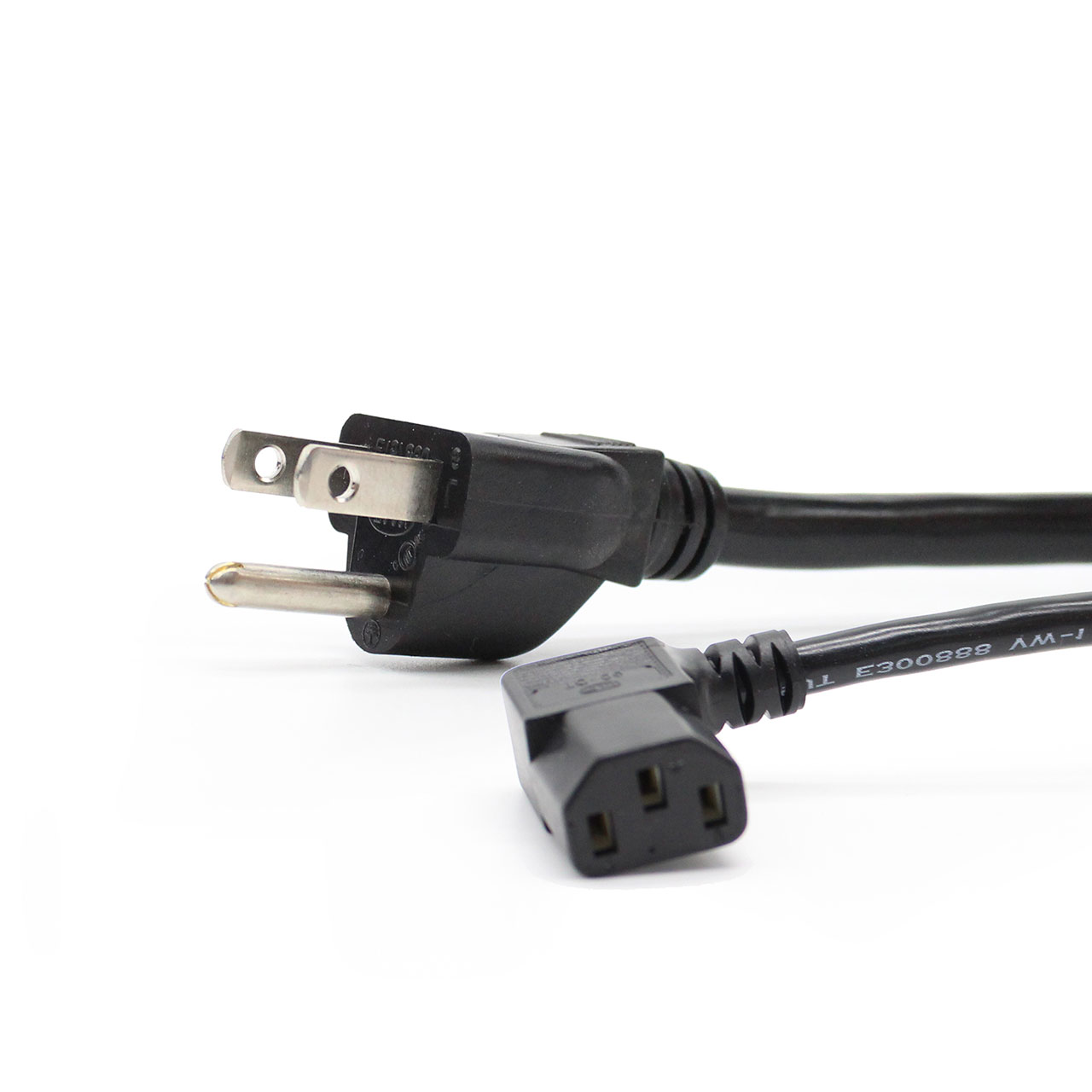 3-Conductor AC Power Cord 18AWG NEMA 5-15P to C13 7' 6"'