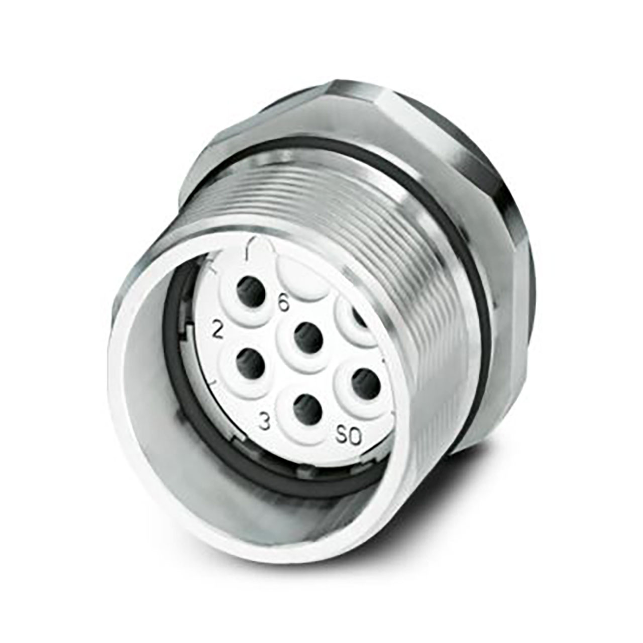 6 (Power) Position Circular Connector Receptacle, Female Sockets Solder Cup