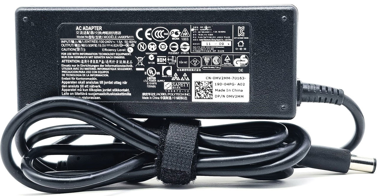 DELL AC POWER ADAPTER CHARGER,19.5V,4.62A ,90W,LA90PS0-00