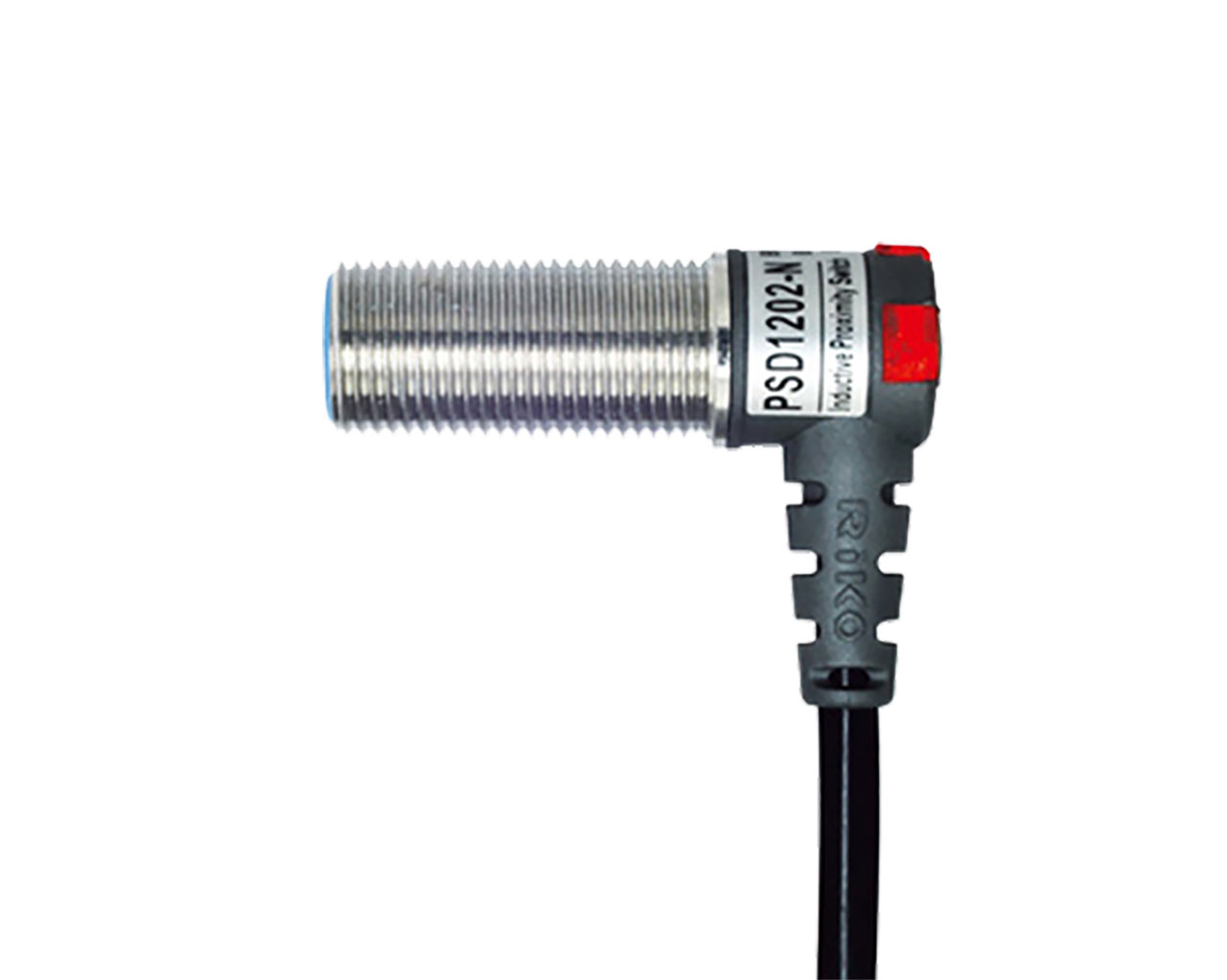 Tubular M12 Inductive Proximity Sensor NPN or PNP NO/NC 12-30VDC 100mA Shielded 2mm Sense Distance Right Angle Wiring