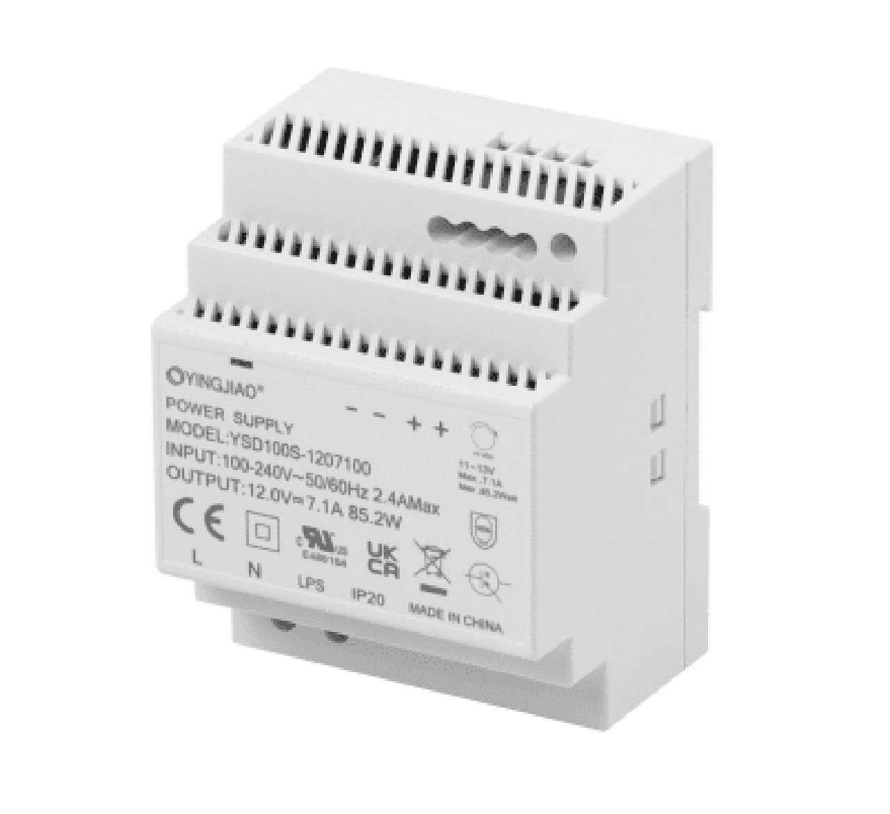 Switching DIN Rail Power Supply 24V 3.83A Class II