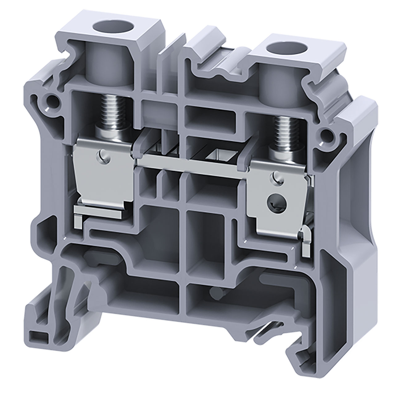 DIN Terminal Block Screw Feed-Thru 65A 600V 24-6AWG 10mm Grey