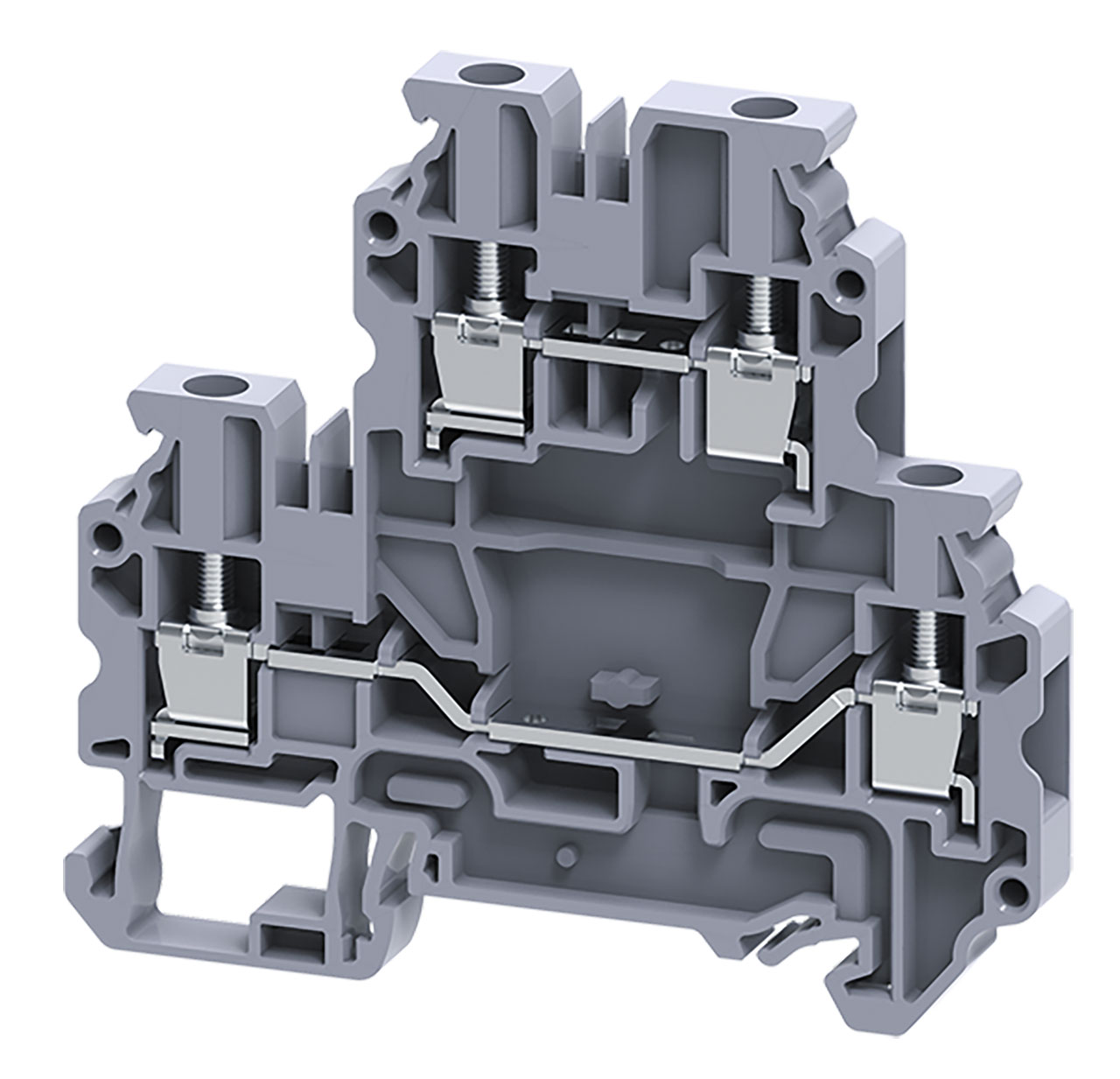 DIN Terminal Block Screw Double Level 30A 300V 24-10AWG 6mm Brown