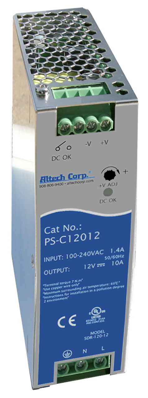 Power Supply DIN Rail 85-264VAC Input 48VDC Output 120W 2.5A Compact PFC