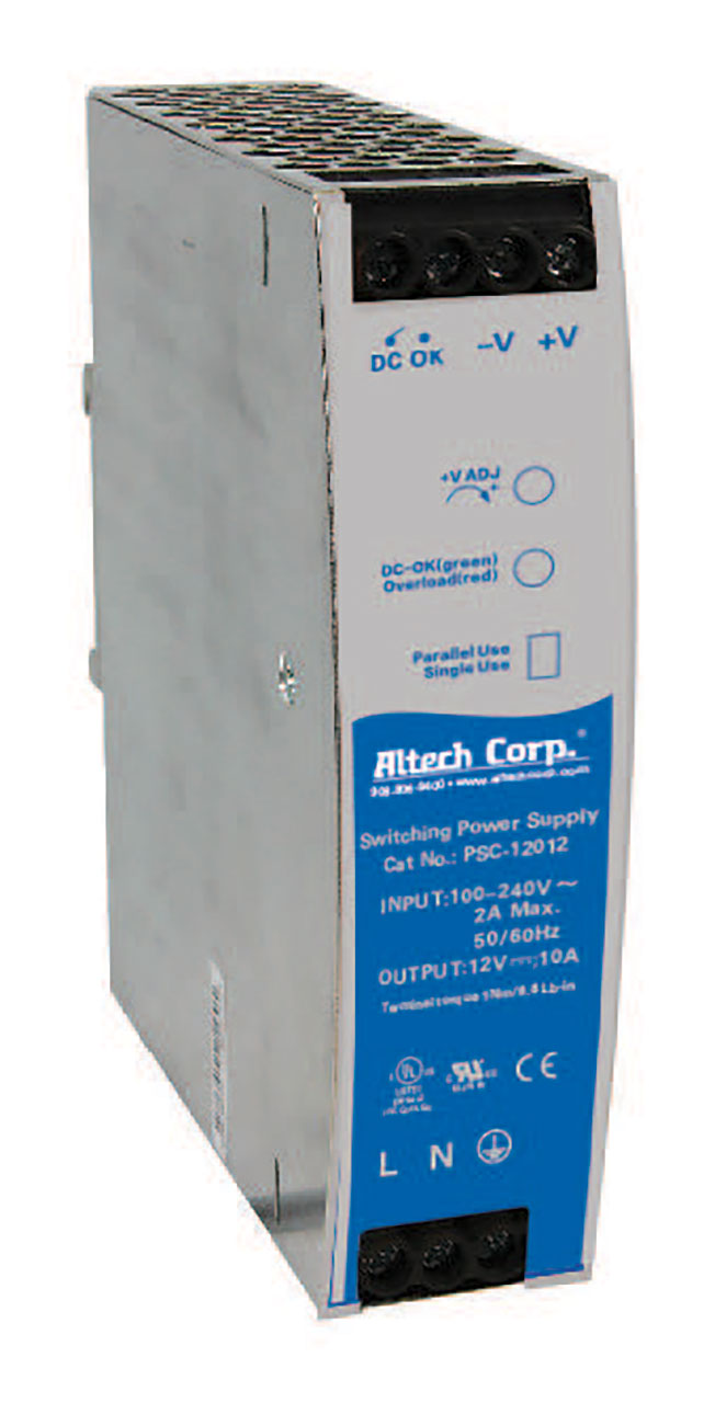 Compact Power Supply DIN Rail 85-264VAC Input 48VDC Output 120W 2.5A Compact PFC