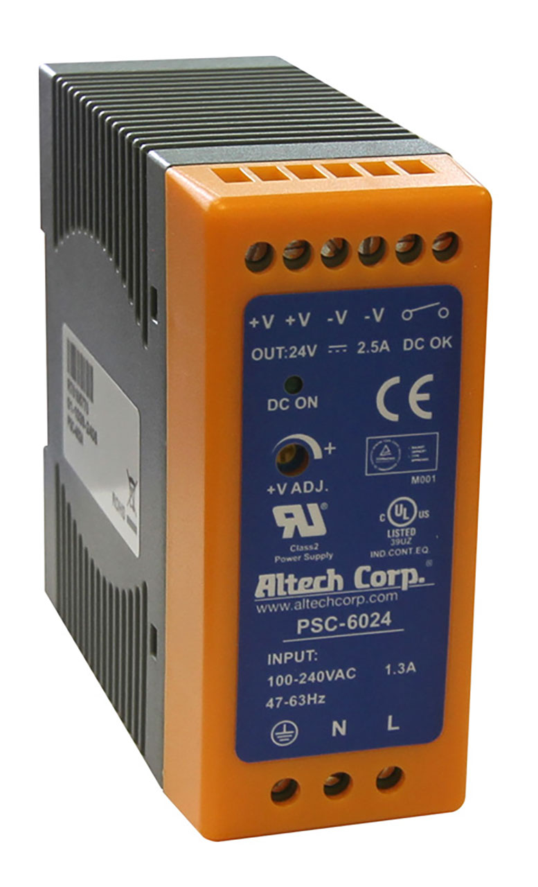 Power Supply DIN Rail 85-264VAC Input 15VDC Output 60W 4A NEC Class 2